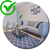 Appartement avec icone en forme de "Check"