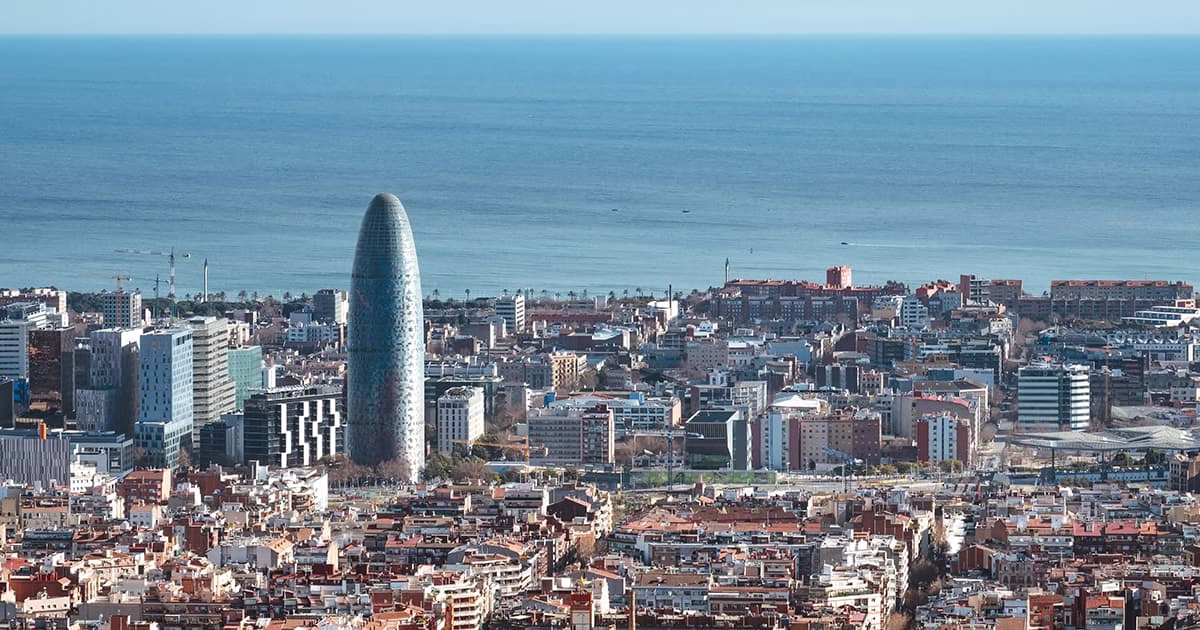 Vue aérienne de Barcelone
